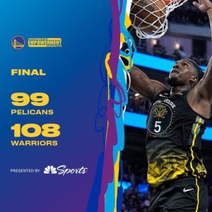 海星体育官方网站-勇士连续4场两位数逆转！没有库里维金斯仍五连胜